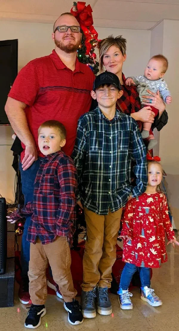 Mack Cook with his family